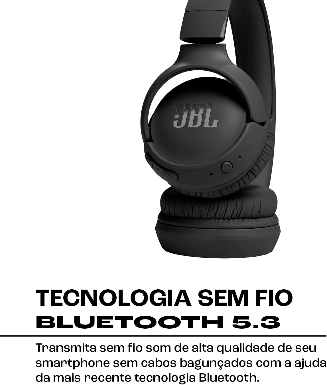 JBL, Fone de Ouvido On ear, Headphone, Tune 520BT, Sem Fio - Preto