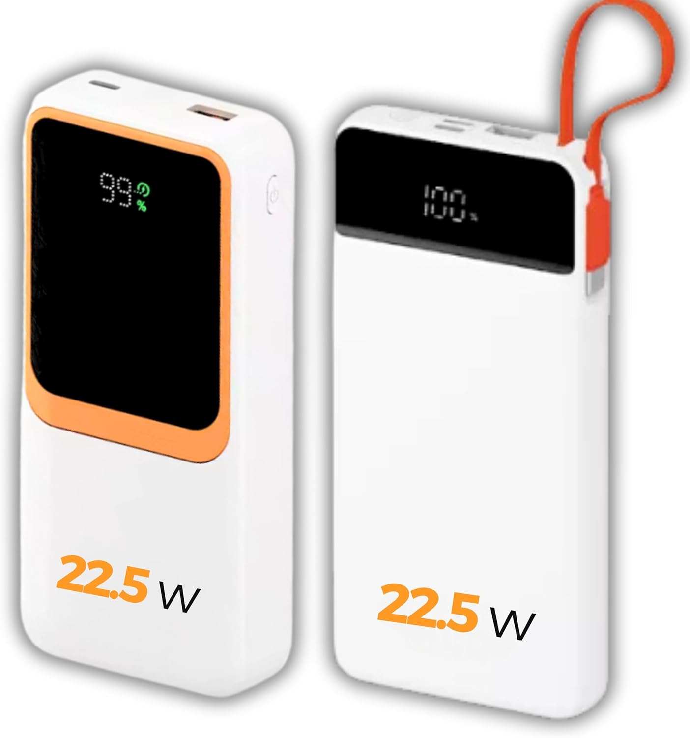 Carregador Portátil (Power Bank) 20000Mah Turbo 22.5w Carregamento Ultra Rápido PD Visor Led com 2 Saídas Compatível com Android e IOS (Preto)