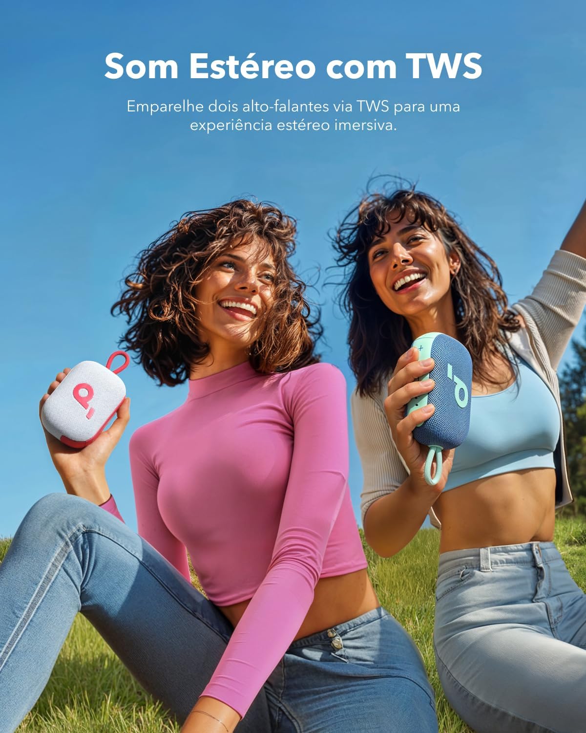 soundcore Select 4 Go da Anker, Alto-Falante Bluetooth Portátil, 20H de Bateria, IP67 à Prova d'Água e Poeira, Flutuante, Som Potente, Ideal para Ambientes Internos, Externos e Passeios