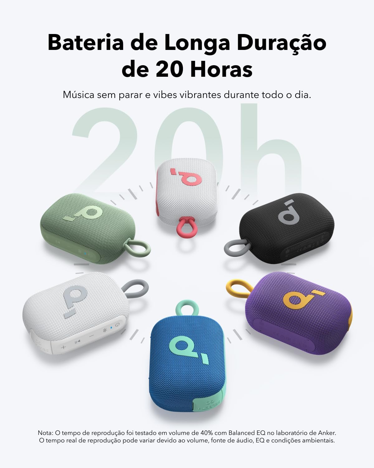 soundcore Select 4 Go da Anker, Alto-Falante Bluetooth Portátil, 20H de Bateria, IP67 à Prova d'Água e Poeira, Flutuante, Som Potente, Ideal para Ambientes Internos, Externos e Passeios