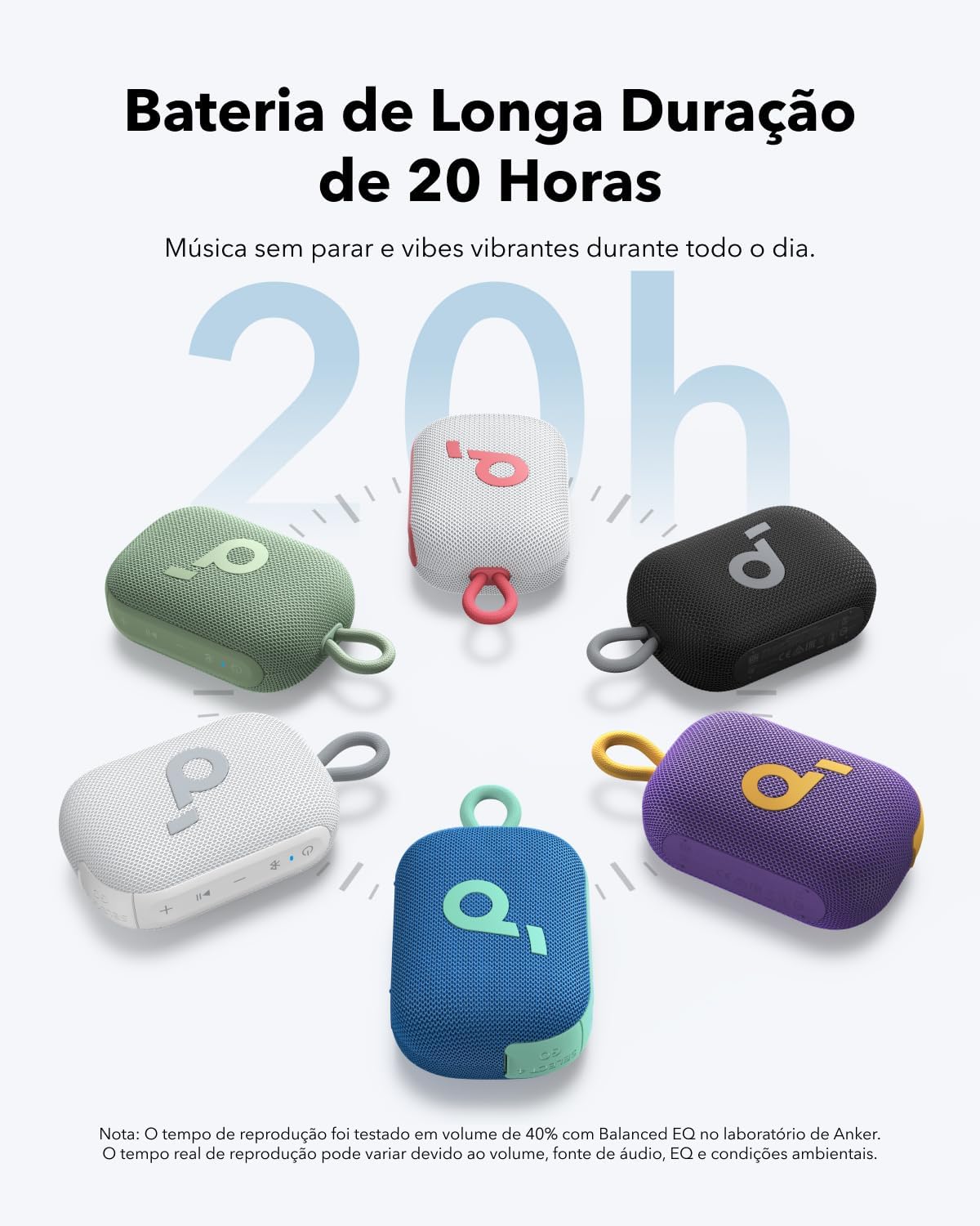 soundcore Select 4 Go da Anker, Alto-Falante Bluetooth Portátil, 20H de Bateria, IP67 à Prova d'Água e Poeira, Flutuante, Som Potente, Ideal para Ambientes Internos, Externos e Passeios