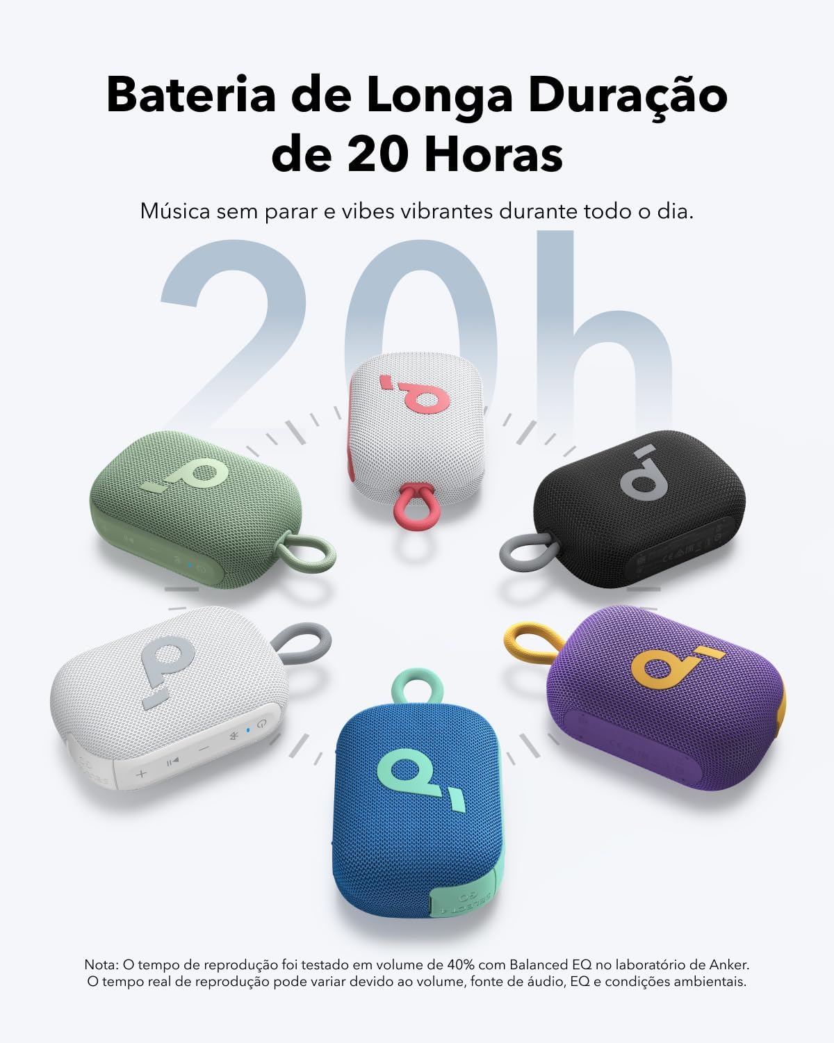 soundcore Select 4 Go da Anker, Alto-Falante Bluetooth Portátil, 20H de Bateria, IP67 à Prova d'Água e Poeira, Flutuante, Som Potente, Ideal para Ambientes Internos, Externos e Passeios