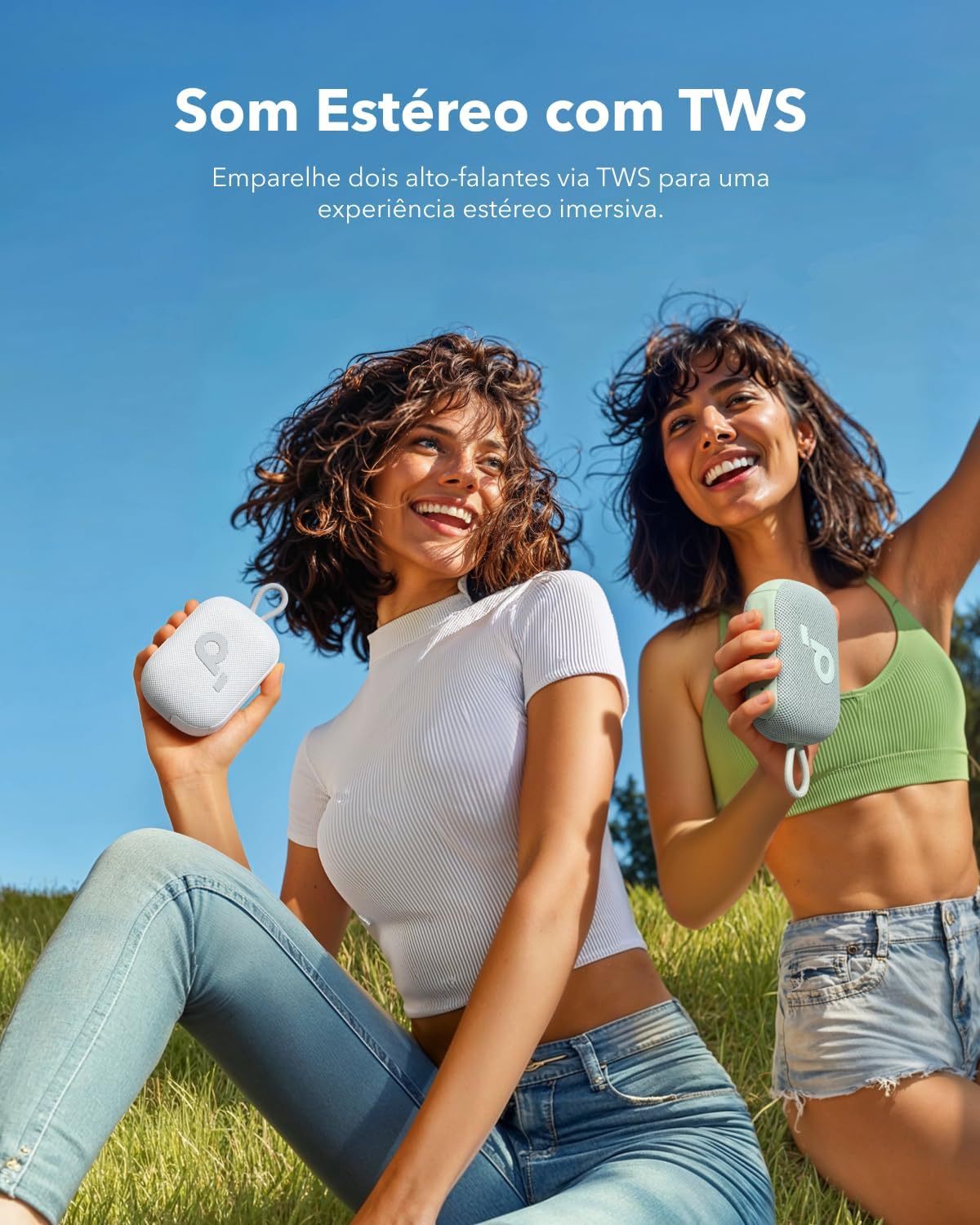 soundcore Select 4 Go da Anker, Alto-Falante Bluetooth Portátil, 20H de Bateria, IP67 à Prova d'Água e Poeira, Flutuante, Som Potente, Ideal para Ambientes Internos, Externos e Passeios