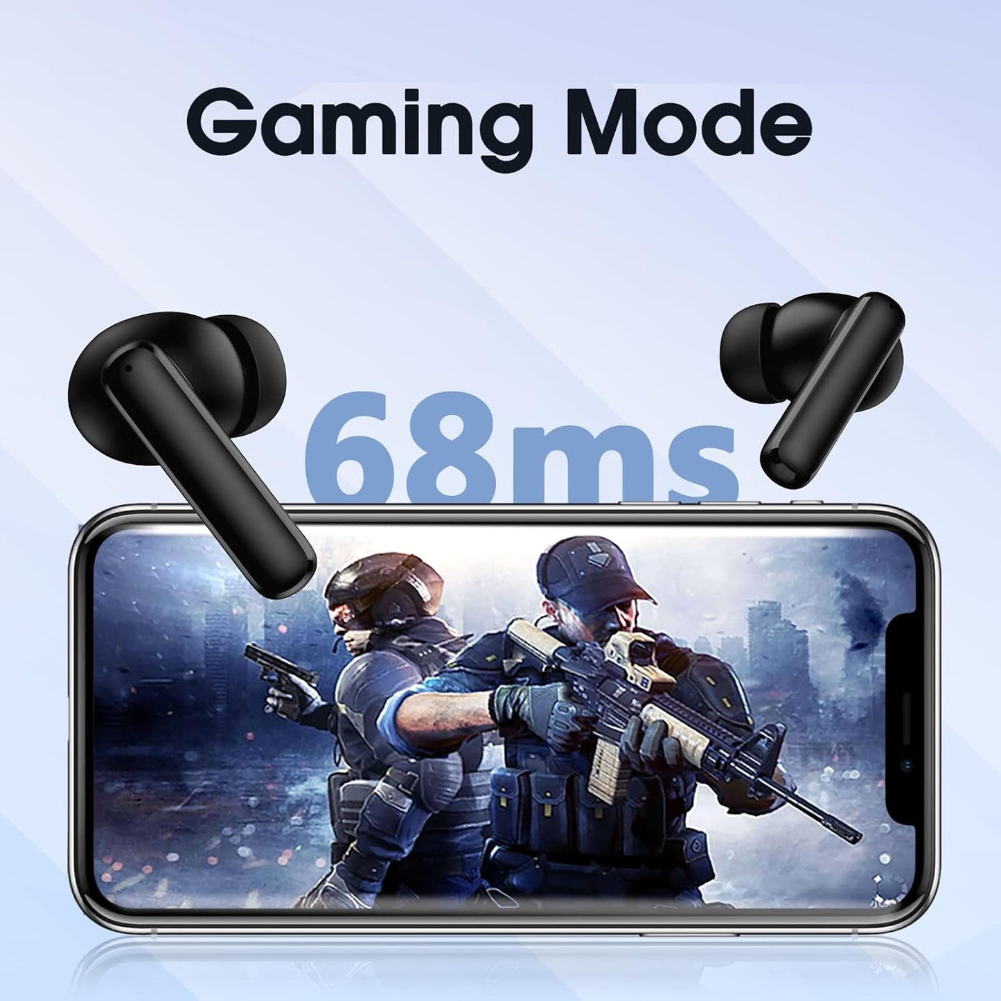 QCY T13 ANC Fone Bluetooth 5.3, Fone de Ouvido Sem Fio com Cancelamento de Ruído Ativo, 30horas de Reprodução, Preto