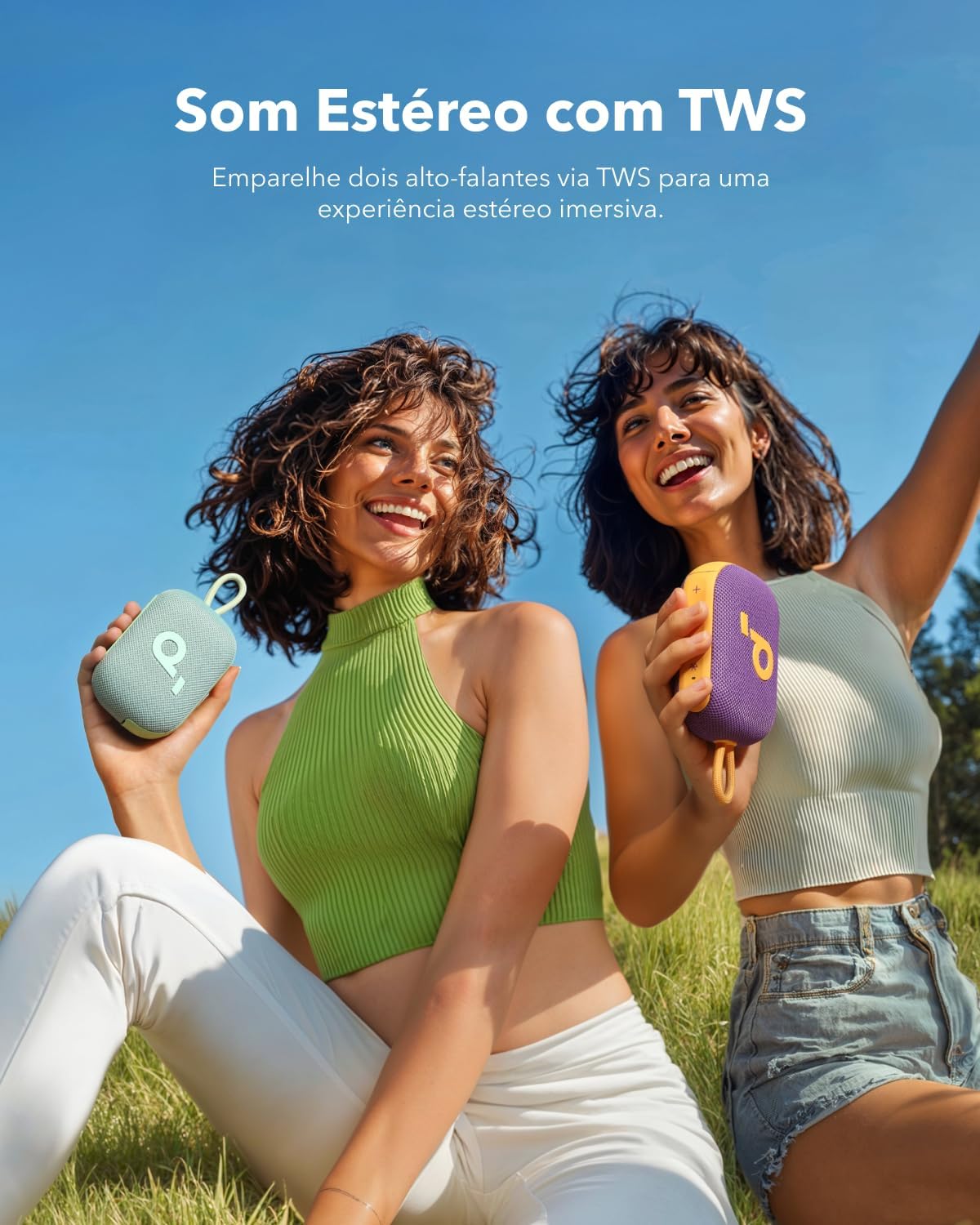soundcore Select 4 Go da Anker, Alto-Falante Bluetooth Portátil, 20H de Bateria, IP67 à Prova d'Água e Poeira, Flutuante, Som Potente, Ideal para Ambientes Internos, Externos e Passeios