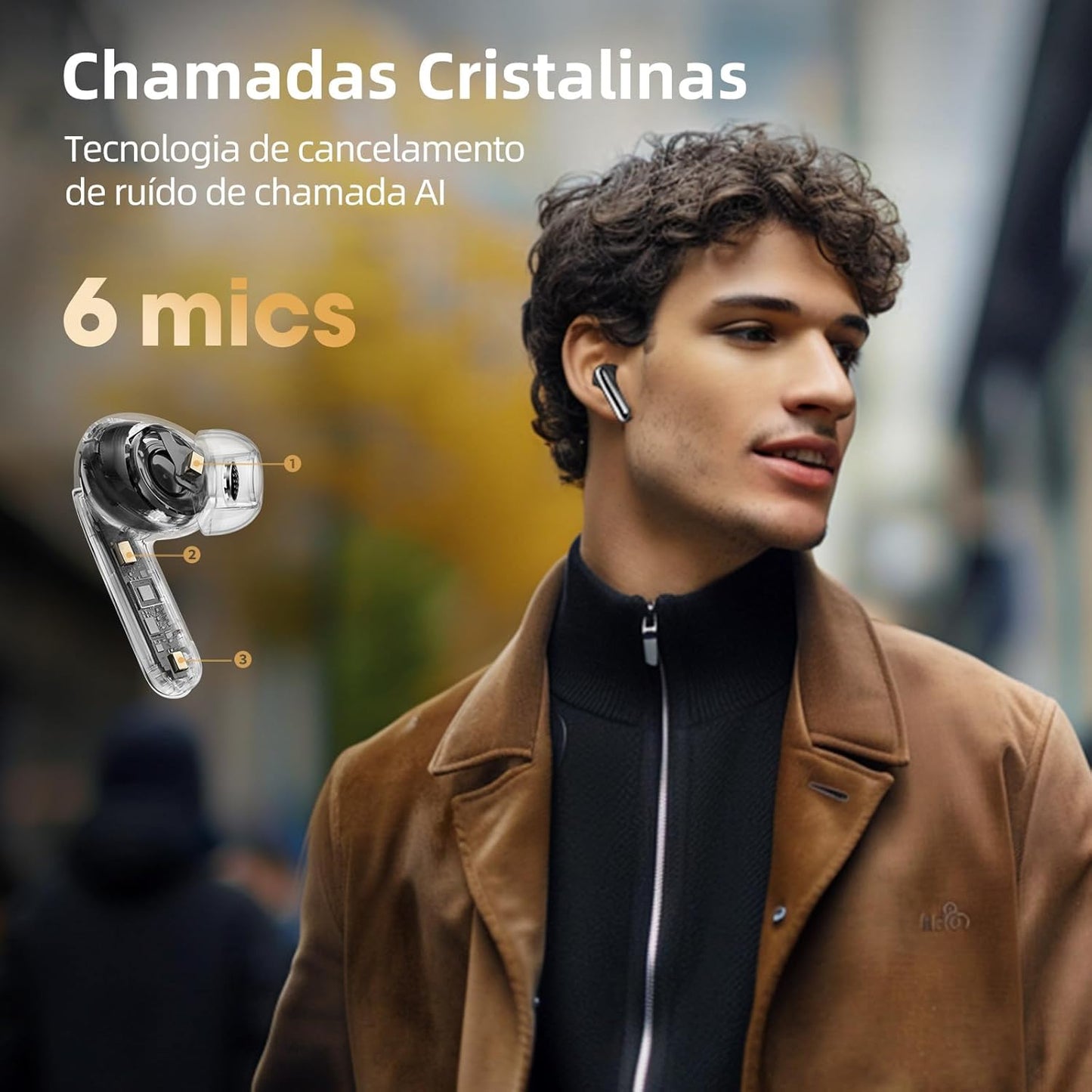Fones de Ouvido QCY MeloBuds Pro, Fone Bluetooth com Cancelamento de Ruído Ativo, Certificação Hi-Res, 34 Horas De Reprodução, Preto (Black)