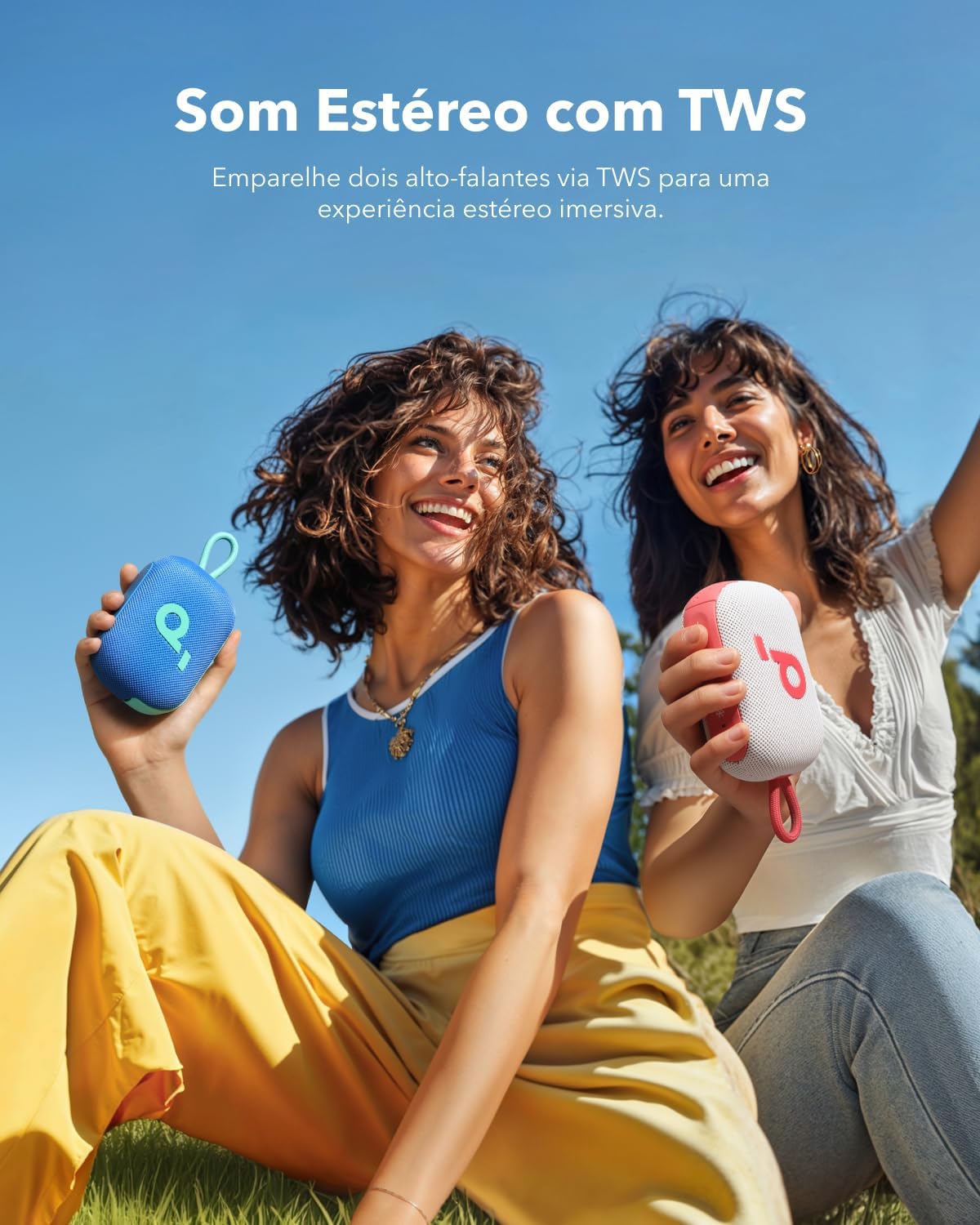 soundcore Select 4 Go da Anker, Alto-Falante Bluetooth Portátil, 20H de Bateria, IP67 à Prova d'Água e Poeira, Flutuante, Som Potente, Ideal para Ambientes Internos, Externos e Passeios