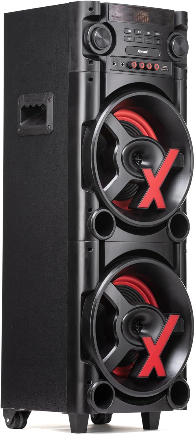 Amvox Caixa de Som Amplificada ACA 1000 New X SFM - 1000W RMS, Bluetooth, Amplificador Digital, Equalizador, USB