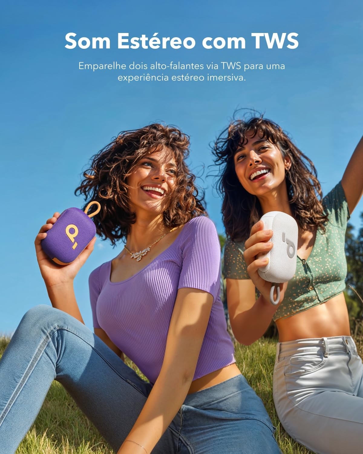 soundcore Select 4 Go da Anker, Alto-Falante Bluetooth Portátil, 20H de Bateria, IP67 à Prova d'Água e Poeira, Flutuante, Som Potente, Ideal para Ambientes Internos, Externos e Passeios