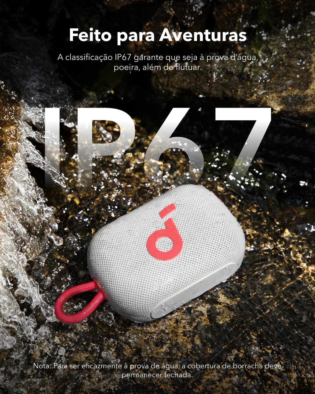 soundcore Select 4 Go da Anker, Alto-Falante Bluetooth Portátil, 20H de Bateria, IP67 à Prova d'Água e Poeira, Flutuante, Som Potente, Ideal para Ambientes Internos, Externos e Passeios