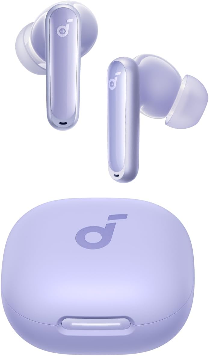 soundcore P40i da Anker, Fones de Ouvido Sem Fio, Cancelamento de Ruído Adaptativo, Graves Poderosos, 60H de Reprodução, Estojo com Suporte, IPX5, Carregamento Sem Fio, Bluetooth 5.3