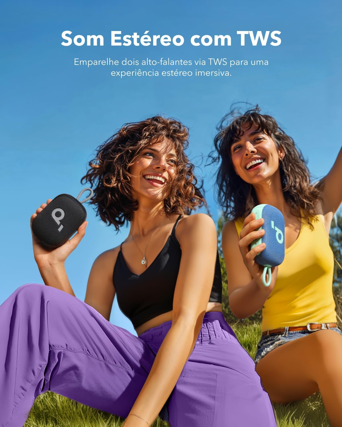soundcore Select 4 Go da Anker, Alto-Falante Bluetooth Portátil, 20H de Bateria, IP67 à Prova d'Água e Poeira, Flutuante, Som Potente, Ideal para Ambientes Internos, Externos e Passeios