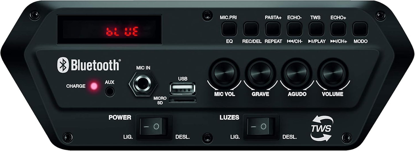 Caixa Amplificada Connect Lights, Mondial, Preto/Vermelho, 400W RMS, Bivolt - CM-400
